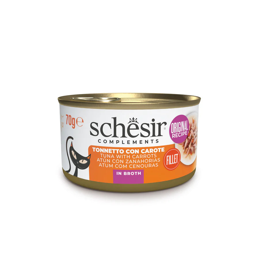 Schesir Tonnetto con Carote in Brodo 70g Lattina Schesir Tonnetto con Carote in Brodo 70g Lattina